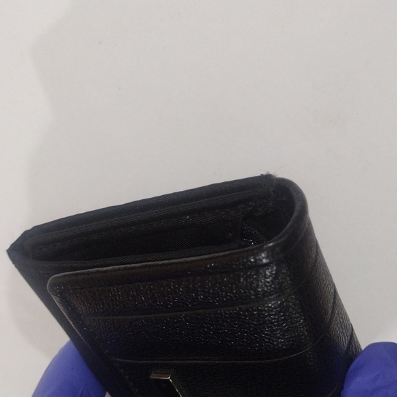 TERN Black Leather Canvas Zipper Bi-fold Coin Purse 4x3-in - Women's Accessories - Picture 5 of 10